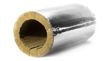 Цилиндр минераловатный ЭКОРОЛЛ КВ-100 ФА кашированный алюминиевой фольгой 1000х38х40 мм